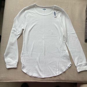 Old Navy, Long Sleeve Tee, White, Large, L